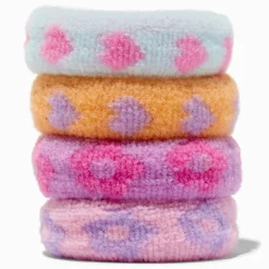 Claire's Élastiques-Élastiques roulés imprimé pastel - Lot de 4