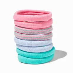 Claire's Élastiques-Élastiques roulés pour cheveux épais à rayures vert menthe - Lot de 8