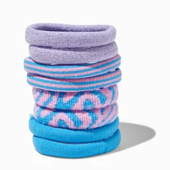 Claire's Élastiques-Élastiques roulés pour cheveux épais zèbre bleus - Lot de 8