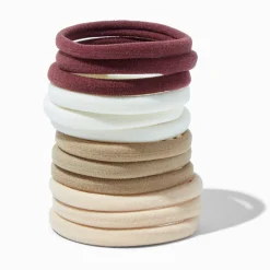 Claire's Élastiques-Élastiques roulés tons nude - Lot de 12