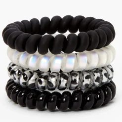 Claire's Élastiques Spirale-Élastiques spirale imprimé animal métallisés - Lot de 4