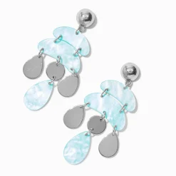 Claire's Pendantes-Light Blue Abstract Chandelier Drop Earrings