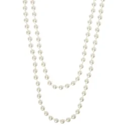 Claire's Colliers-Long collier perlé - Couleur ivoire
