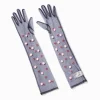 Claire's Gants Et Mitaines-Longs gants rosette en tissu fin noir