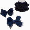 Claire's Noeuds Pour Cheveux|Chouchous-Lot d’accessoires pour cheveux variés économiques bleu marine - Lot de 6