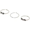 Claire's Bijoux Premium|Bijoux De Piercing-Lot de 3 anneaux de piercing de nez perlés style balinais 21 g couleur argenté