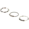 Claire's Bijoux Premium|Bijoux De Piercing-Lot de 3 anneaux pour le nez tressés Bali couleur argenté