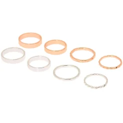 Claire's Bagues-Lot de 8 bagues Simplicité en métaux mixtes