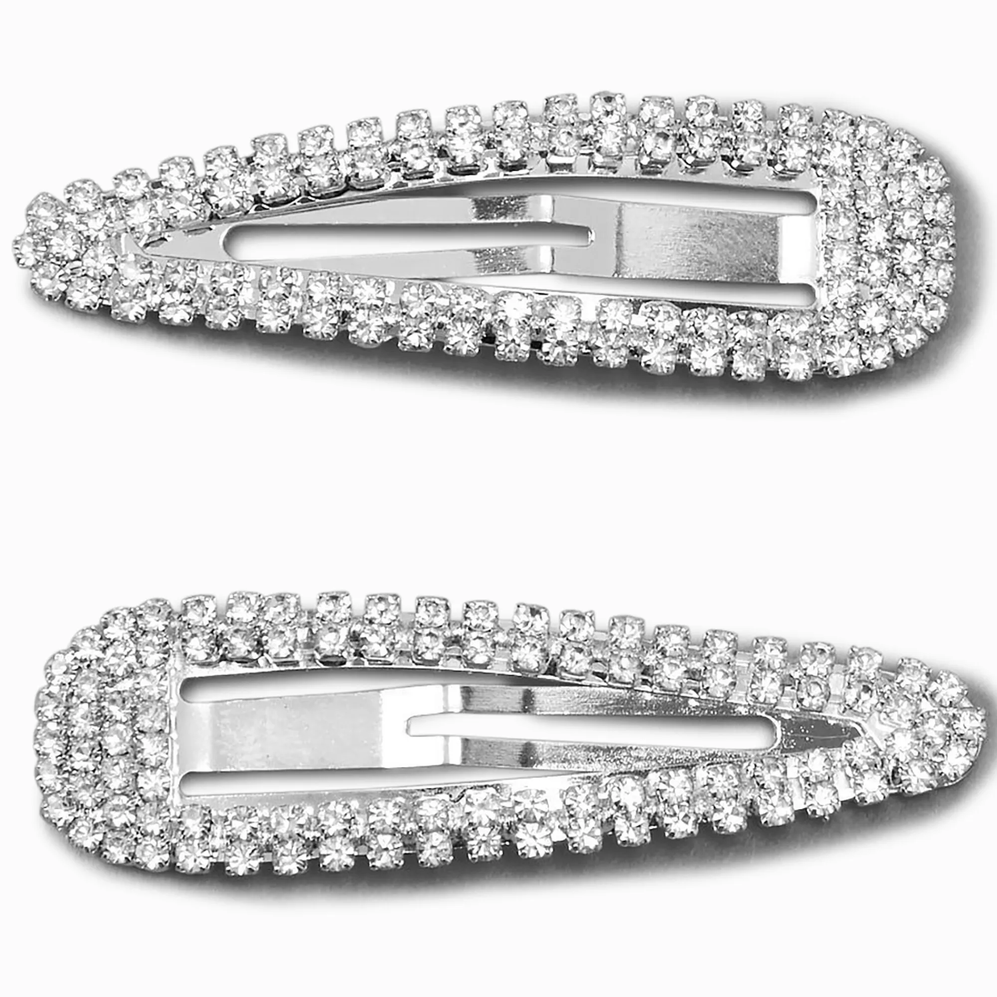 Claire's Barrettes Et Pinces-Lot de 2 barrettes avec strass couleur argenté