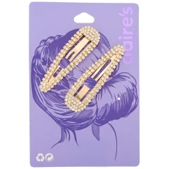 Claire's Barrettes Et Pinces-Lot de 2 barrettes avec strass couleur doré