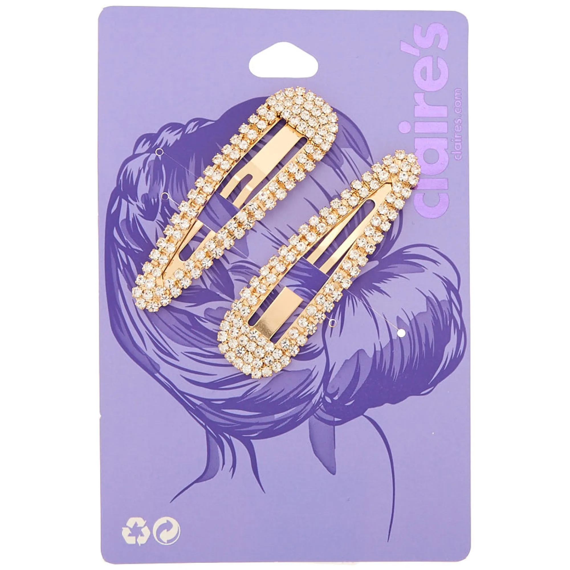 Claire's Barrettes Et Pinces-Lot de 2 barrettes avec strass couleur doré