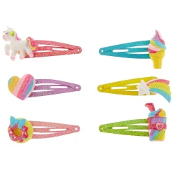 Claire's Barrettes Et Pinces|Déguisements-Lot de 6 barrettes clic clac arc-en-ciel pour enfants