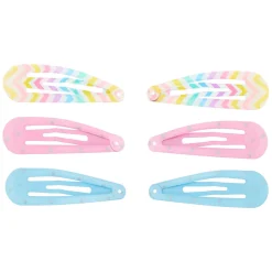 Claire's Barrettes Et Pinces-Lot de 6 barrettes clic clac arc-en-ciel à motifs pastel du Claire's Club