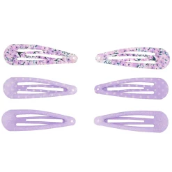 Claire's Barrettes Et Pinces-Lot de 6 barrettes clic clac florales violettes du Club Claire's