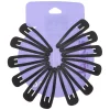 Claire's Barrettes Et Pinces-Lot de 12 barrettes clic clac noires à paillettes au fini mat