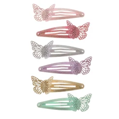 Claire's Barrettes Et Pinces-Lot de 6 barrettes clic clac papillon à paillettes du Club Claire's