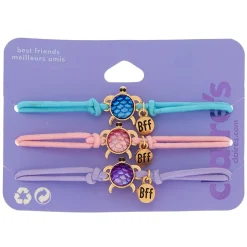 Claire's Bracelets-Lot de 3 bracelets ajustables best friends tortue pastel
