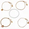 Claire's Bracelets-Lot de bracelets cerise nacrés couleur dorée - Lot de 5