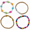 Claire's Bracelets-Lot de bracelets élastiques perlés « Smile » visage souriant - Lot de 4