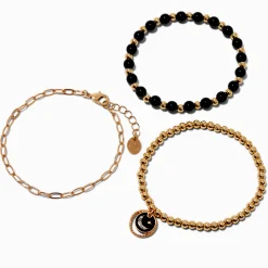 Claire's Bracelets-Lot de bracelets lune d'humeur couleur dorée - Lot de 3