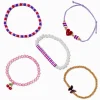 Claire's Bracelets-Lot de bracelets perles de rocaille pâte fimo cerise - Lot de 5
