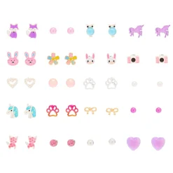 Claire's Clous D'oreilles-Lot de 20 clous d’oreille faune fabuleuse