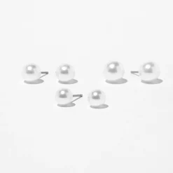 Claire's Clous D'oreilles-Lot de 3 clous d'oreilles perle d'imitation