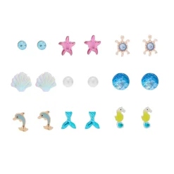 Claire's Clous D'oreilles-Lot de 9 clous d'oreille thème sous l’océan