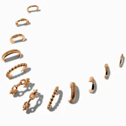 Claire's Anneaux-Lot de créoles superposables décorées de tailles graduelles couleur dorée - Lot de 6