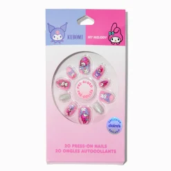 Claire's Ongles-Lot de faux ongles autocollants stiletto My Melody™ & Kuromi™ Sanrio® en exclusivité chez Claire's - Lot de 20