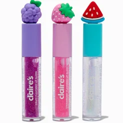Claire's Lèvres-Lot de gloss avec breloques fruits - Lot de 3