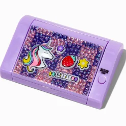 Claire's Lèvres-Lot de gloss à ouverture mécanique bling-bling violet licorne Y2K