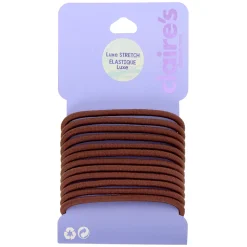 Claire's Élastiques-Lot de 12 élastiques à cheveux de luxe marron