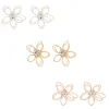 Claire's Clous D'oreilles-Lot de 3 paires de clous d'oreille fleurs en fil de fer en métaux mixtes