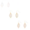 Claire's Pendantes-Lot de 3 pendantes de 2,5 cm en métaux mixtes avec feuille à motif en filigrane