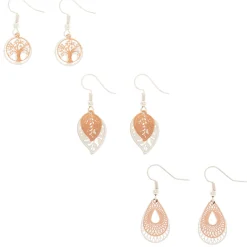 Claire's Pendantes-Lot de 3 pendantes en métaux mixtes avec motif filigrane