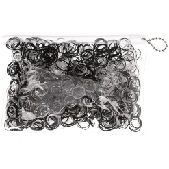 Claire's Élastiques|Accessoires Coiffure-Lot de 1000 petits élastiques doux pour les cheveux noirs et transparents