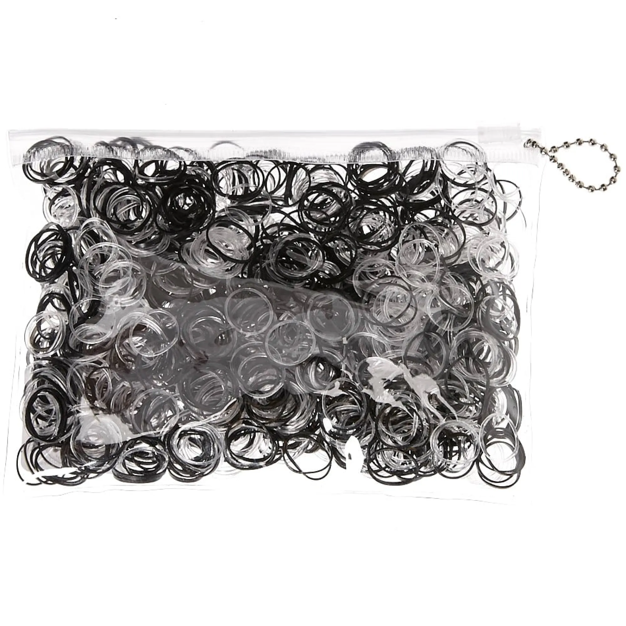 Claire's Élastiques|Accessoires Coiffure-Lot de 1000 petits élastiques doux pour les cheveux noirs et transparents