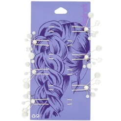 Claire's Barrettes Et Pinces-Lot de 6 épingles plates avec perles d’imitation et strass en verre couleur argenté
