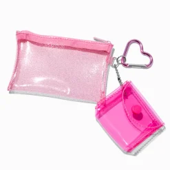 Claire's Porte-monnaies-Lot de porte-monnaies transparents roses - Lot de 2