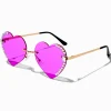Claire's Lunettes-Lunettes de soleil avec strass en forme de cœur violettes