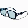Claire's Lunettes-Lunettes de soleil aviateur écaille de tortue bleues