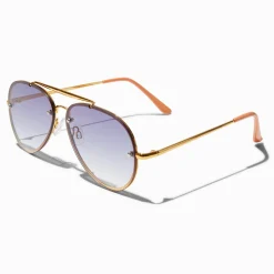 Claire's Lunettes-Lunettes de soleil aviateur couleur dorée