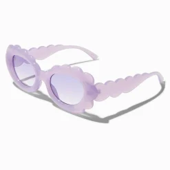 Claire's Lunettes-Lunettes de soleil festonnées bombées lavande