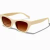 Claire's Lunettes-Lunettes de soleil œil de chat couleur ivoire