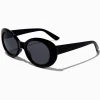 Claire's Lunettes-Lunettes de soleil mod rondes noires