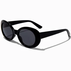Claire's Lunettes-Lunettes de soleil mod rondes noires