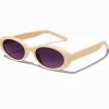 Claire's Lunettes-Lunettes de soleil ovales couleur ivoire