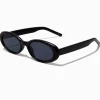 Claire's Lunettes-Lunettes de soleil ovales noir mat