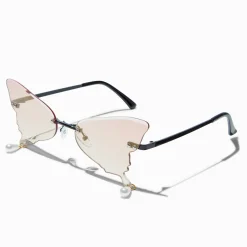 Claire's Lunettes-Lunettes de soleil perle d'imitation papillon